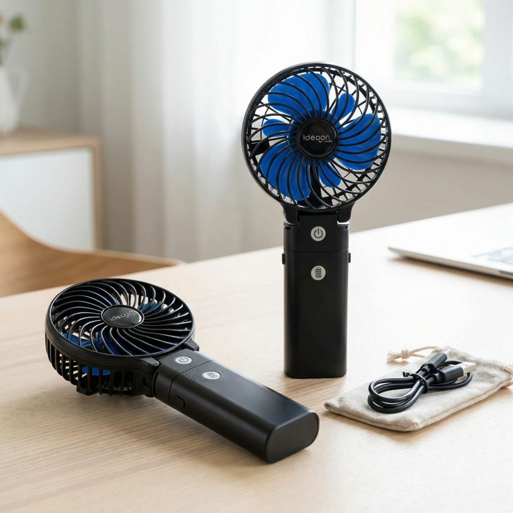 2er-Set Akku-Hand-Ventilator mit Powerbank