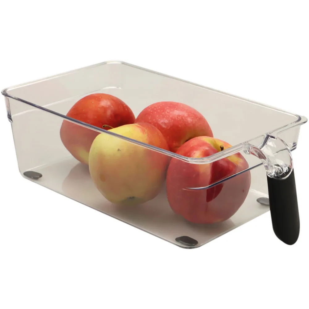 Transparenter Kühlschrank-Organizer mit Griff 28,2 x 15,5 x 8,7 cm