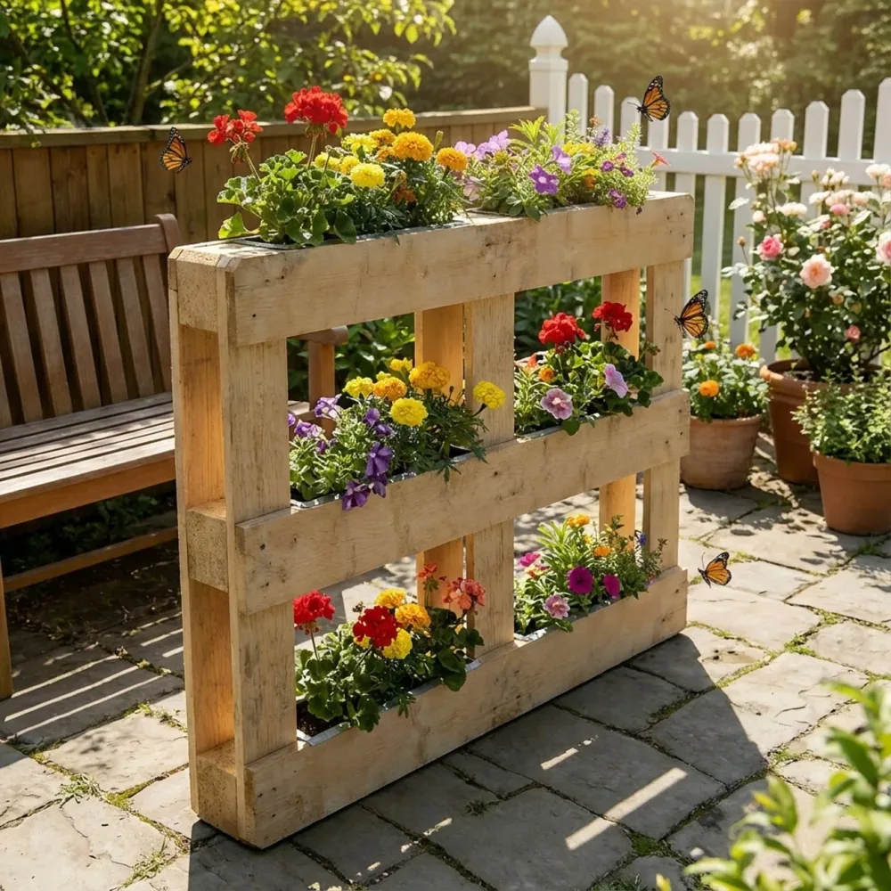 6er-Set Pflanzkasten für Europaletten, Blumenkübel aus verzinktem Metall, 38,5x13,5x8,5cm