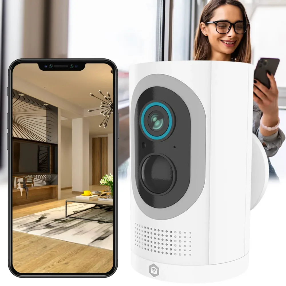 WLAN Akku Überwachungskamera, kabellos, 3MP Smart Outdoor, Nachtsicht, Bewegungssensor