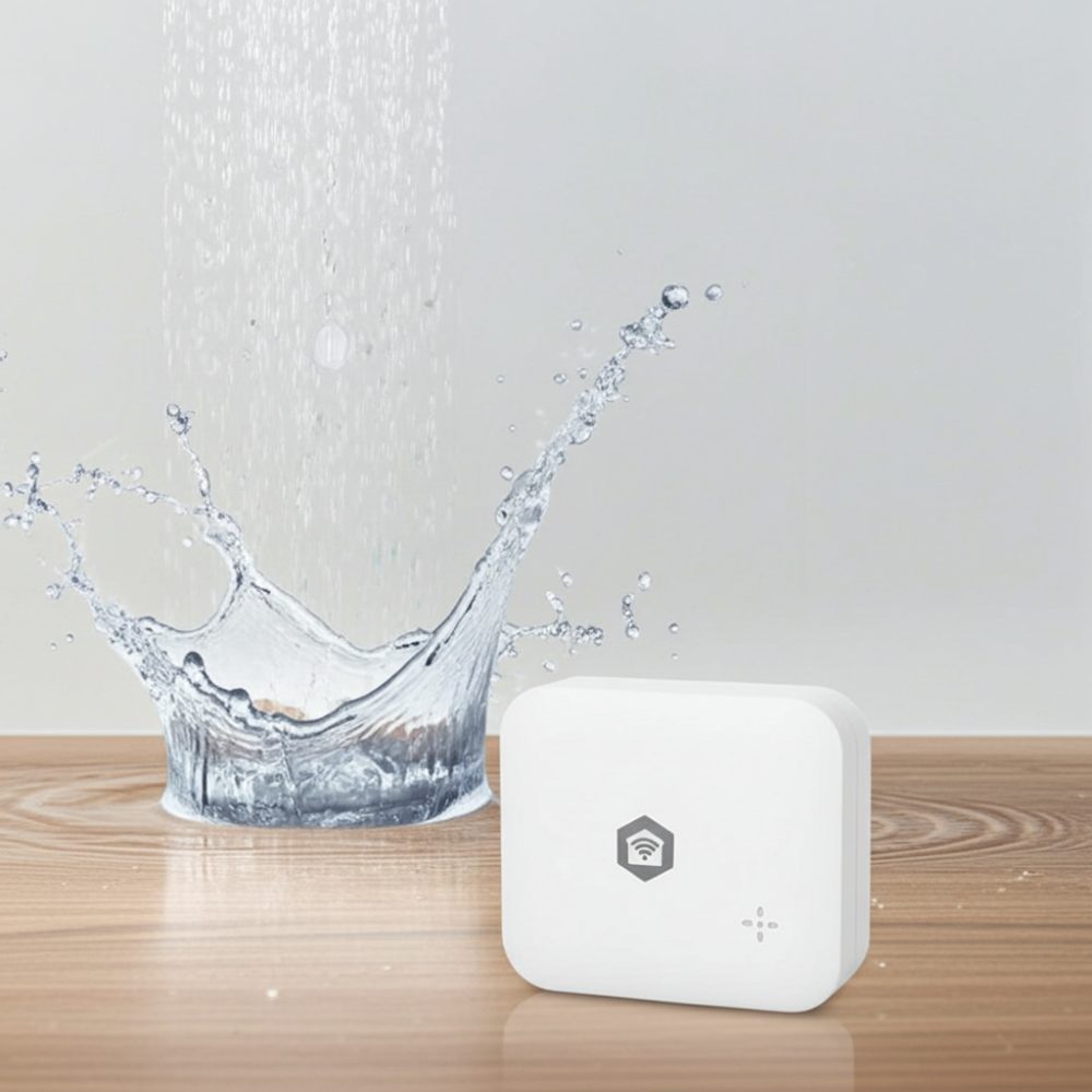 WLAN Wasserleck-Detektor & Alarm, 6,0 x 6,0 x 1,1 cm