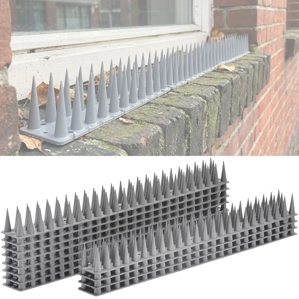 12er-Set Taubenspikes, Anti-Vogel-Spikes, grau, 5,4 m