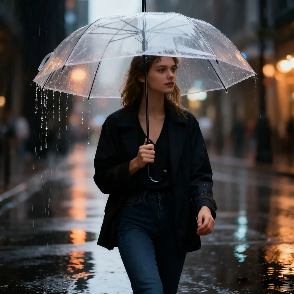 Regenschirm mit Automatiköffnung, transparent, Ø 85 cm