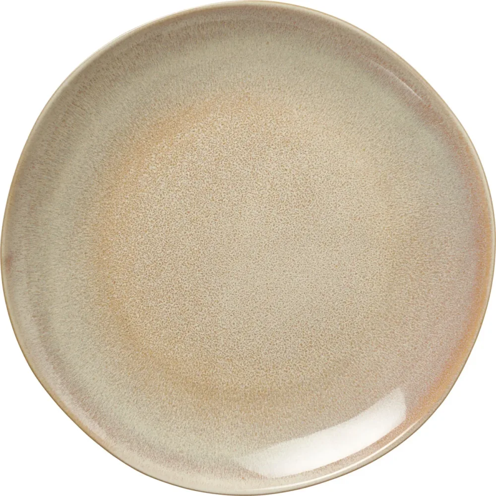 Speiseteller 4er-Set aus Steinzeug, sandfarbe