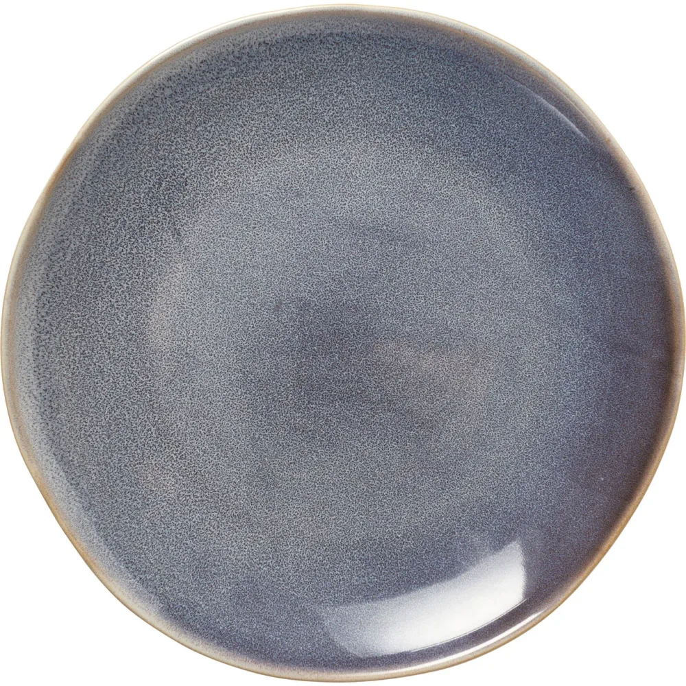 Speiseteller 4er-Set aus Steinzeug, blau