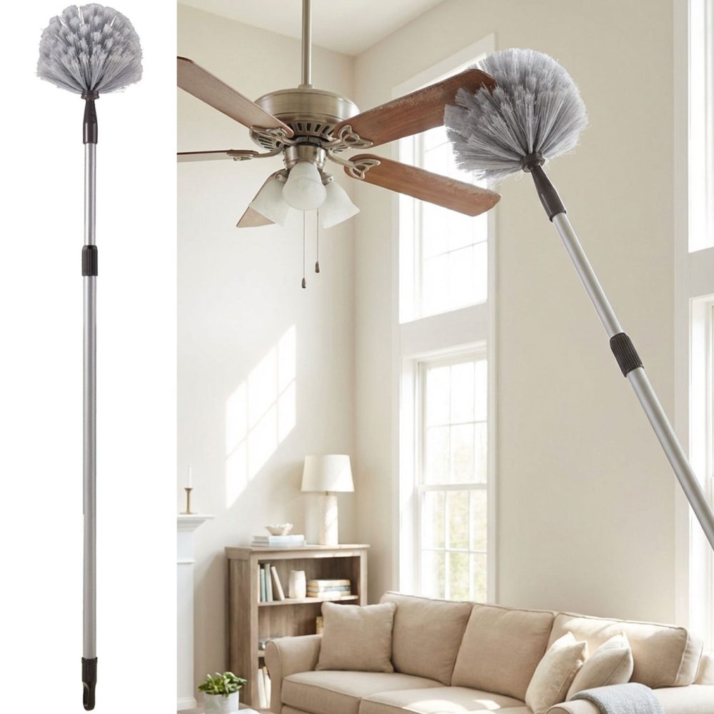 Staubwedel ausziehbar, Teleskopstange 159cm, grau