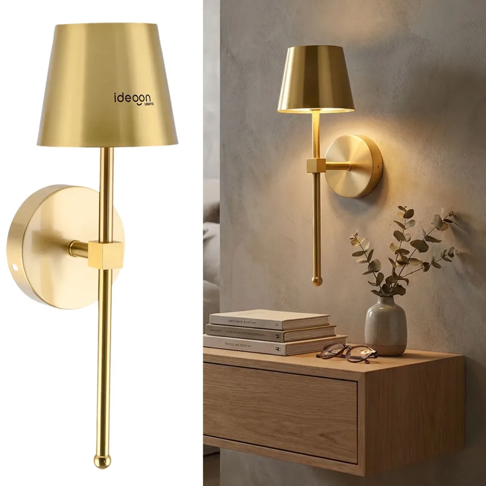 Kabellose Wandleuchte mit Fernbedienung, gold
