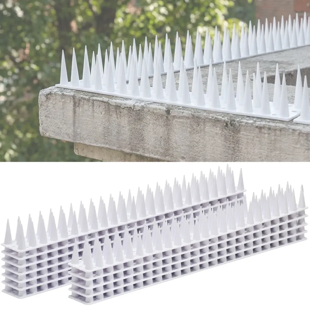 12er-Set Taubenspikes, Anti-Vogel-Spikes, weiss, 5,4 m
