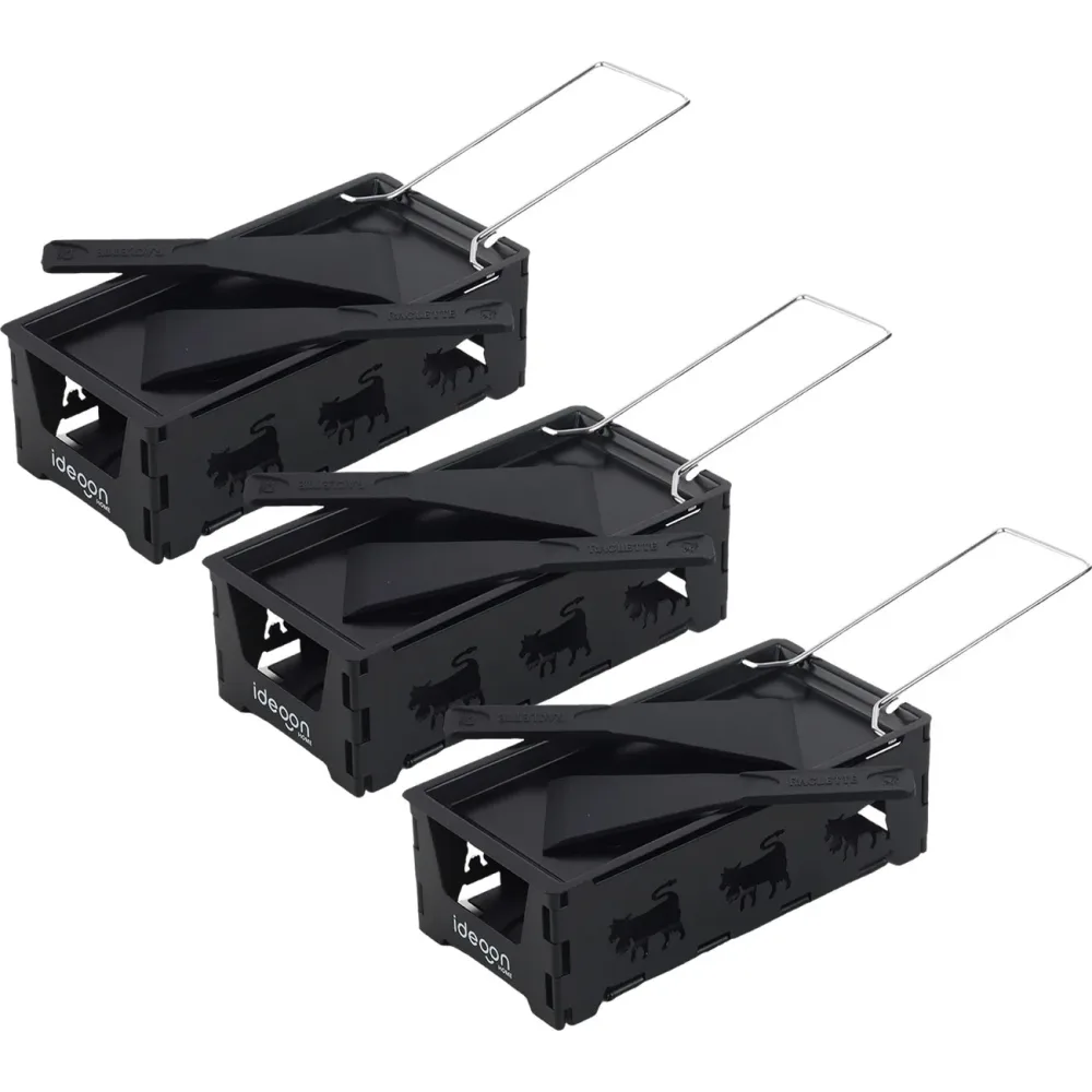 3er-Set Faltbares Teelicht-Raclette für je 1 Person, mit Schaber & Teelichtern