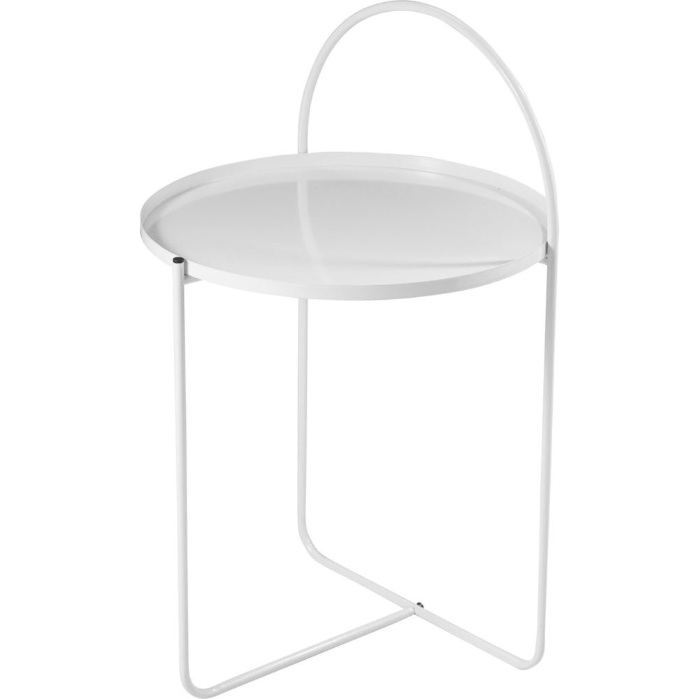 Beistelltisch mit Bogen, 40 x 40 x 65 cm, weiss