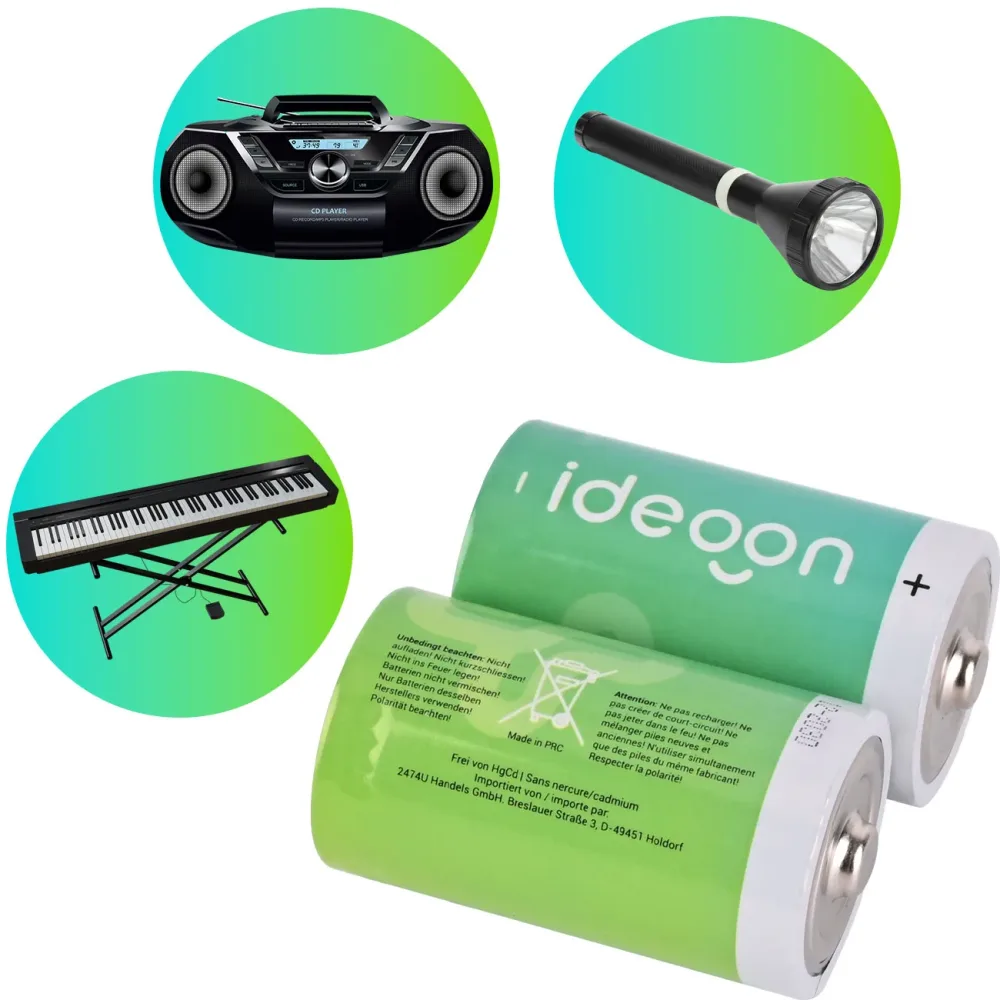 2er-Set Batterie Typ D (Mono), LR20, 1,5V