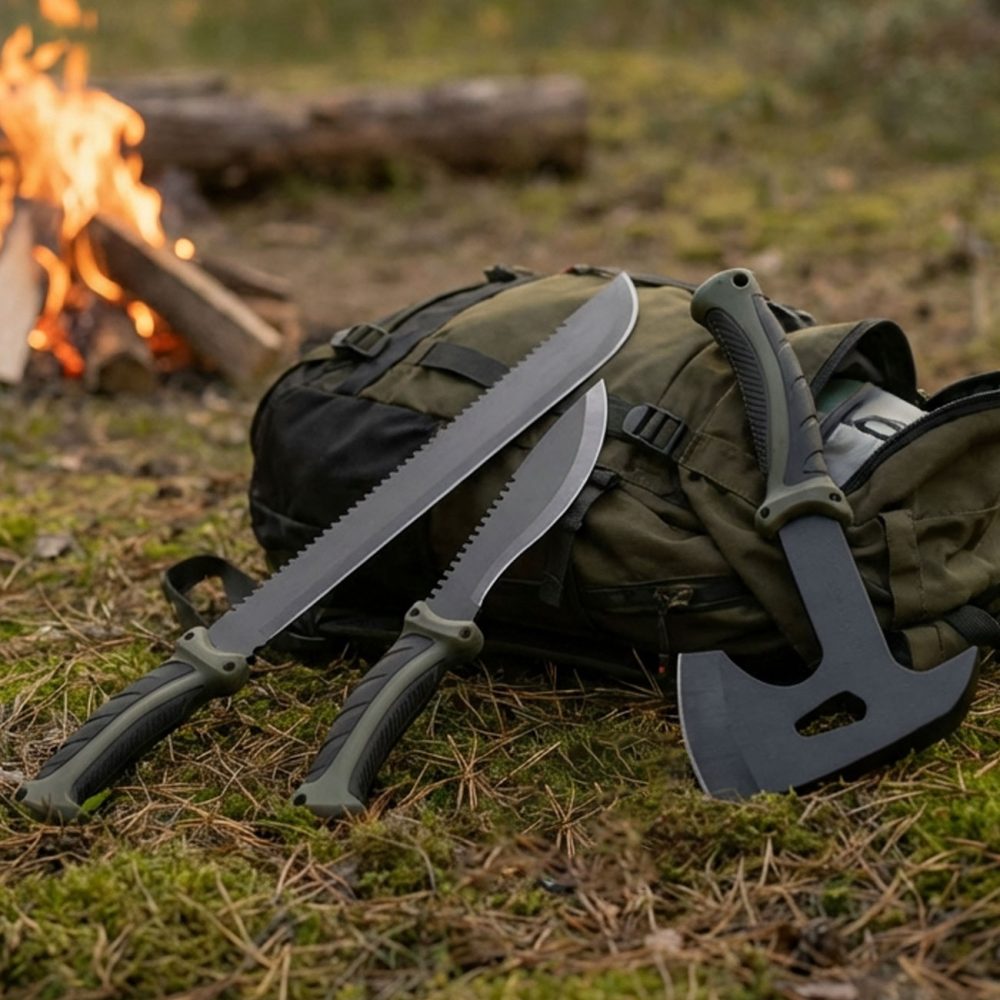 Survival Set mit Beil, Messer und Machete