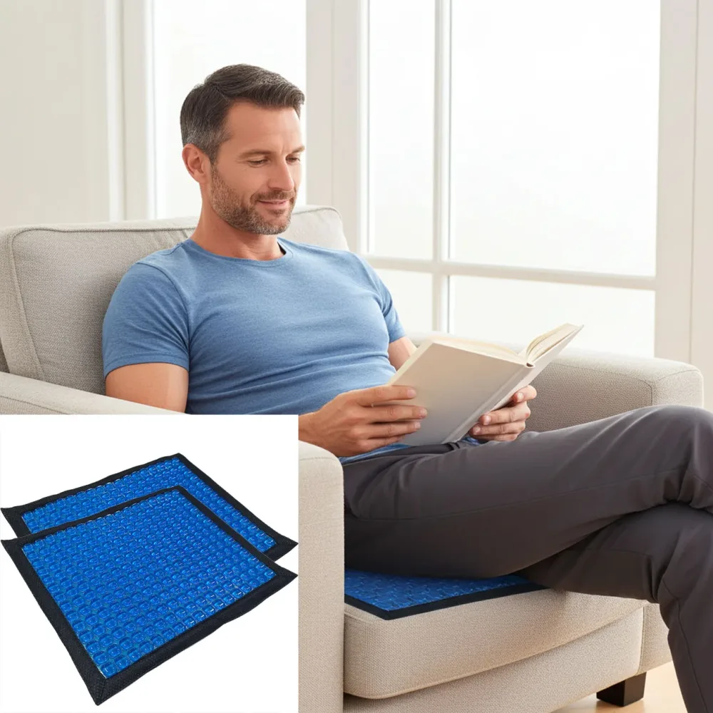 2er-Set Gel-Sitzkissen ergonomisch, kühles Wabenkissen, 37 x 32,5 cm