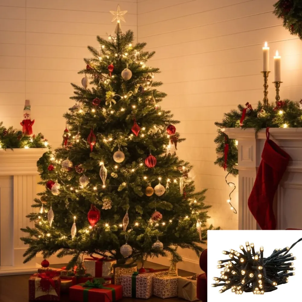 LED Lichterkette, warmweiss - 3,6m, 48 LEDs, Timer & 7 Licht-Effekte