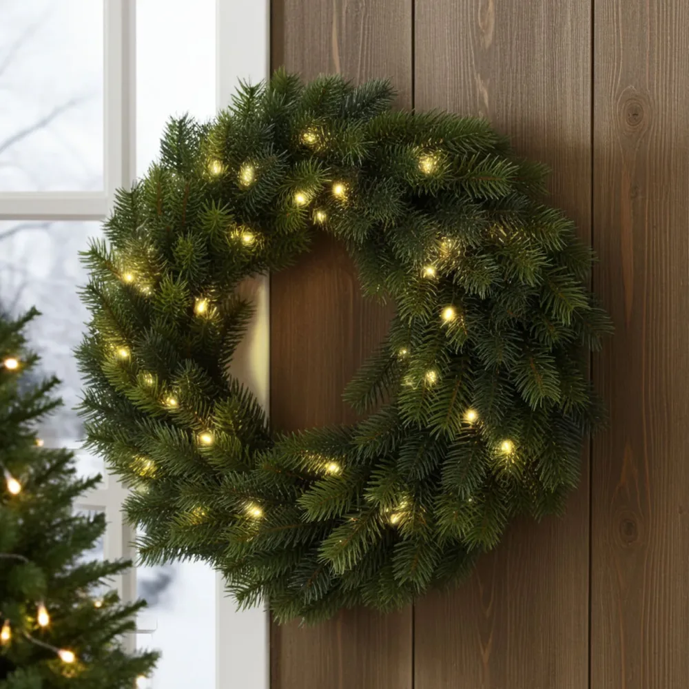 LED Tannen-Kranz, Aussenbeleuchtung,Weihnachts-Deko, Ø40 cm