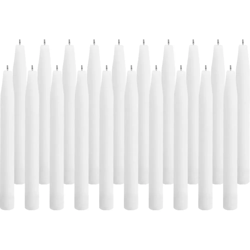 20er-Set Spitzkerzen, weiss