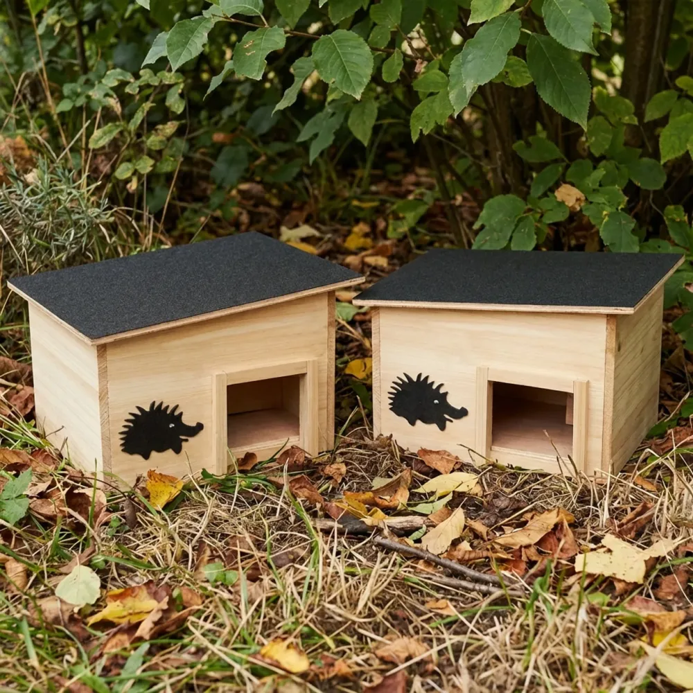2er-Set Igelhaus aus Holz