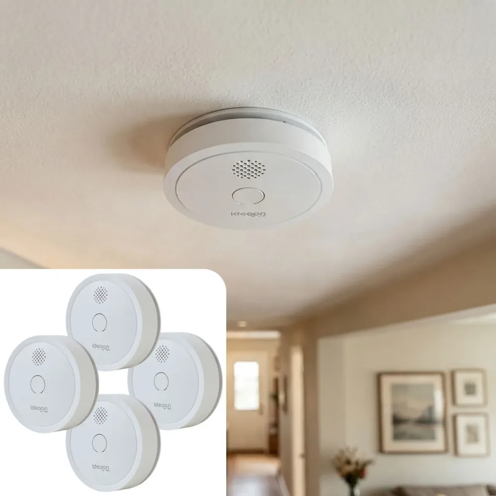 4er-Set WLAN Rauchmelder mit App, EN 14604, 85dB, weiss