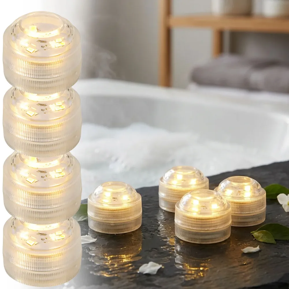 4er-Set LED-Teelicht, warmweiss, Ø 3cm, IP68