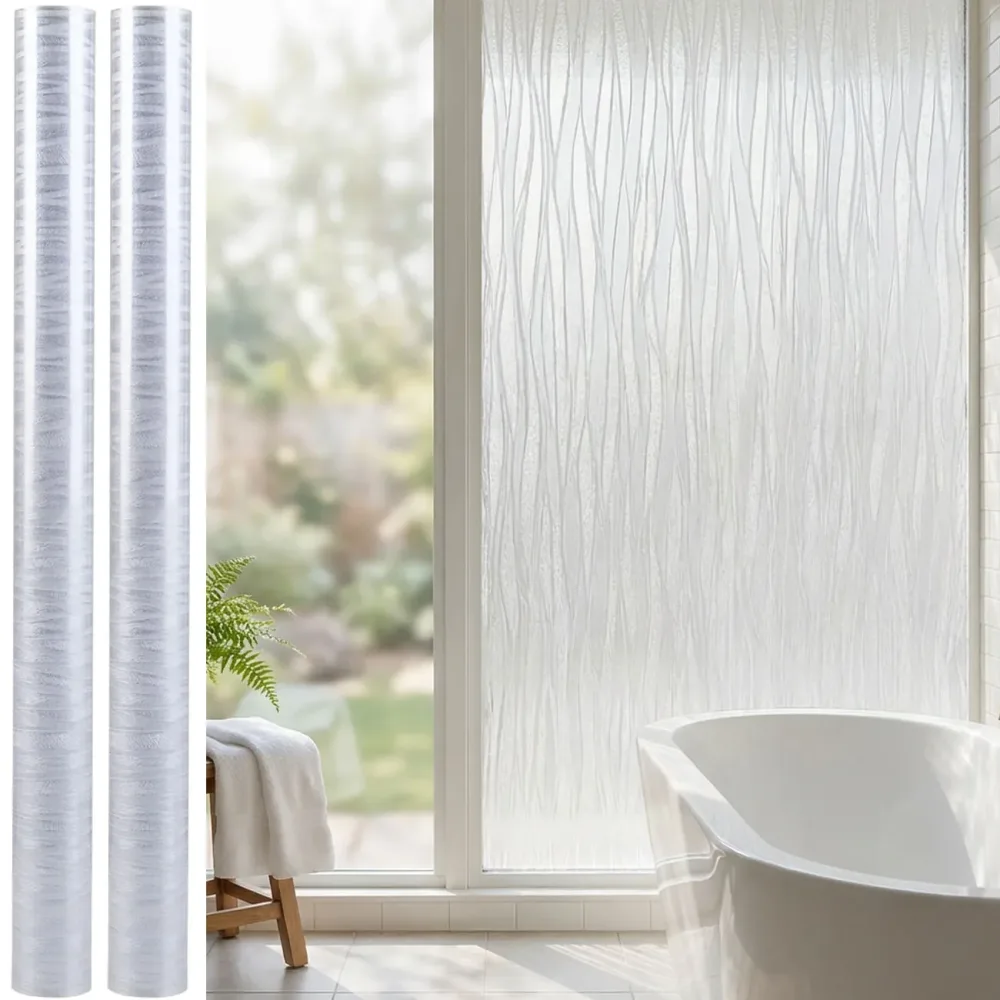 2er-Set 3D Sichtschutzfolie, Wellendesign, 45 x 200 cm