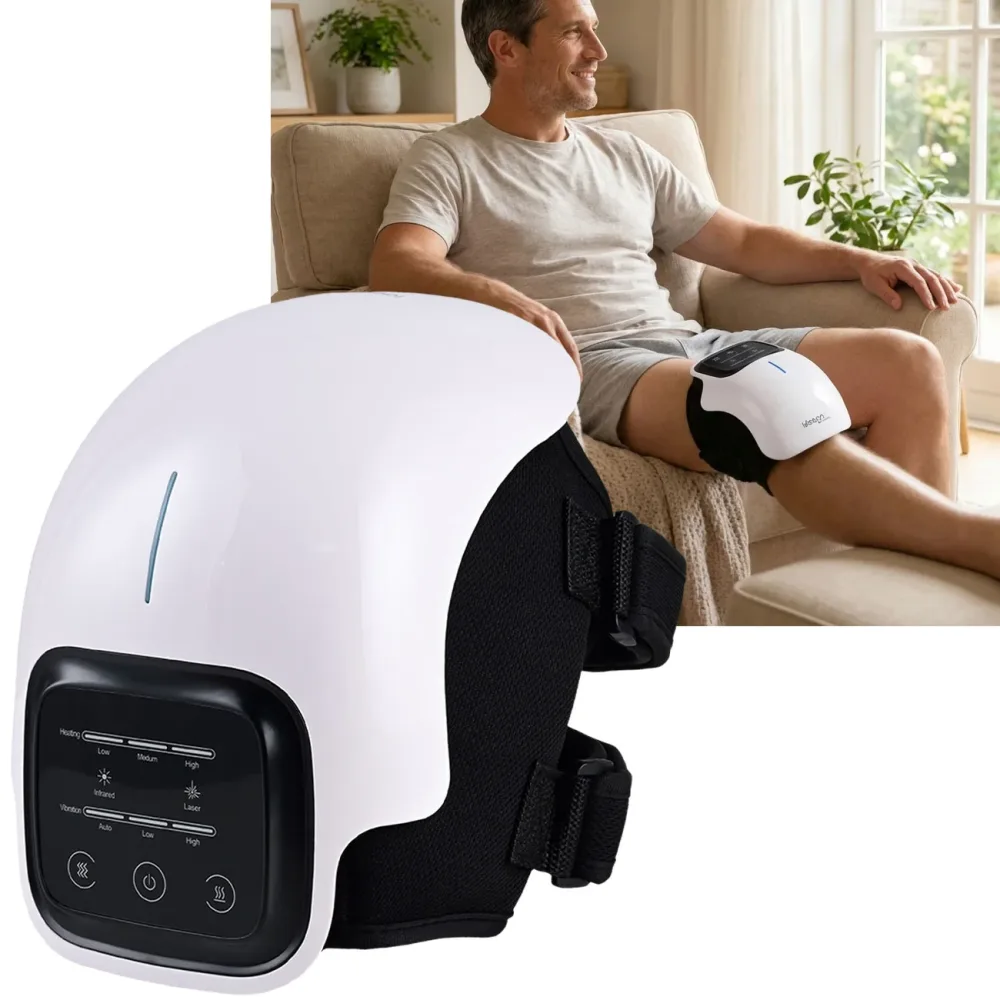 Knie-Massagegerät mit Infrarot-Tiefenwärme, Akkubetrieb, LED-Touchscreen
