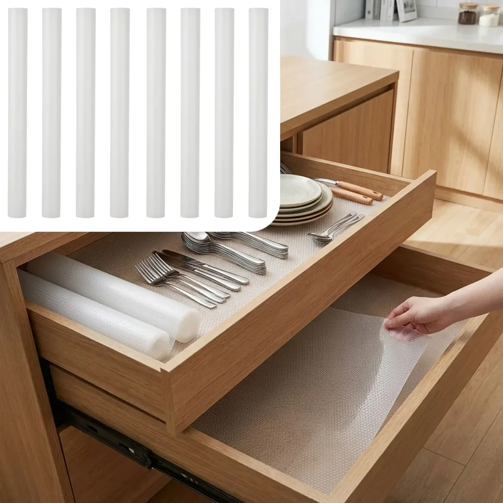 8er Set Schubladen-Antirutschmatte, je 50 x 150 cm