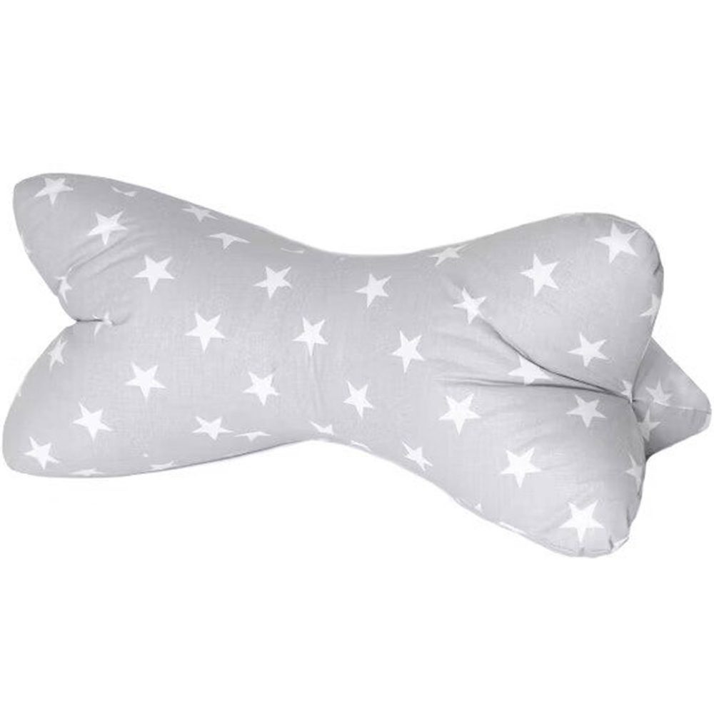 Kissen Leseknochen mit Sternen 40x18cm, grau