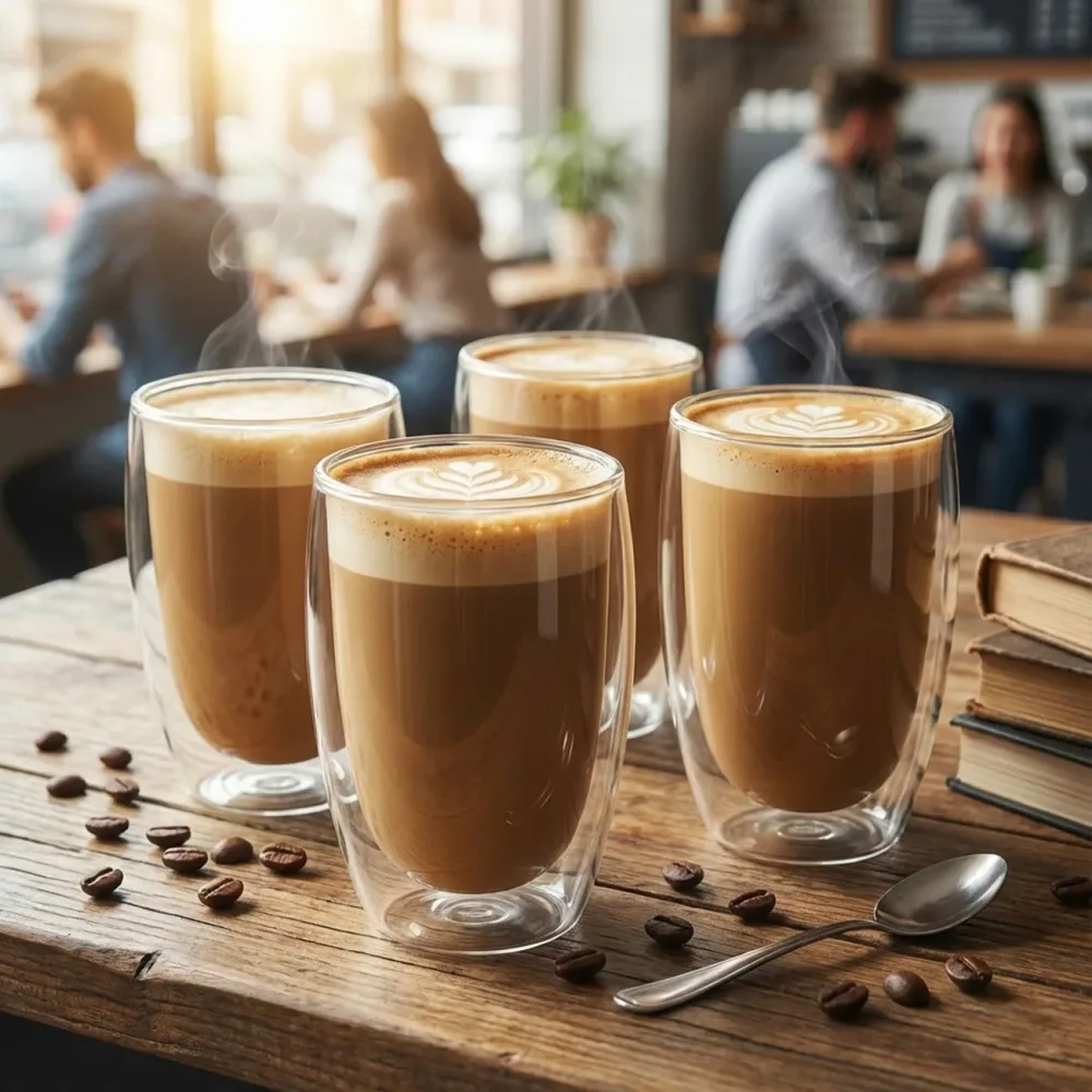 4er-Set Doppelwandiges Kaffee-Glas, 450 ml