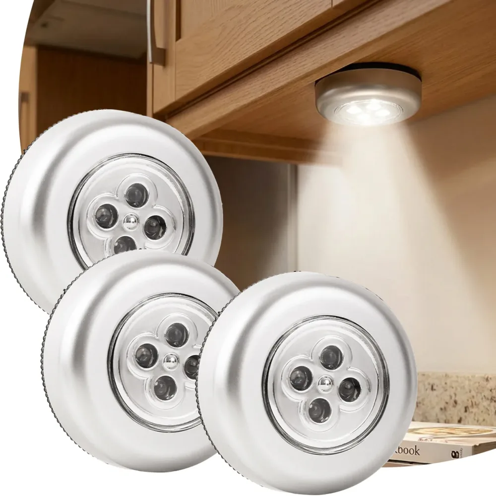3er-Set LED-Unterbauleuchten, Touch-Control, batteriebetrieben