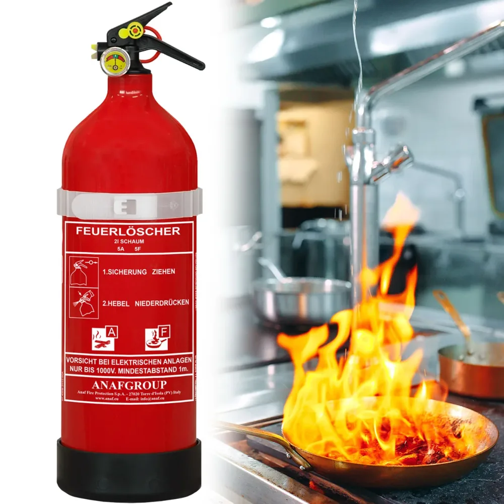 Schaumfeuerlöscher, 2L, Fluorfrei, Brandklasse A/F
