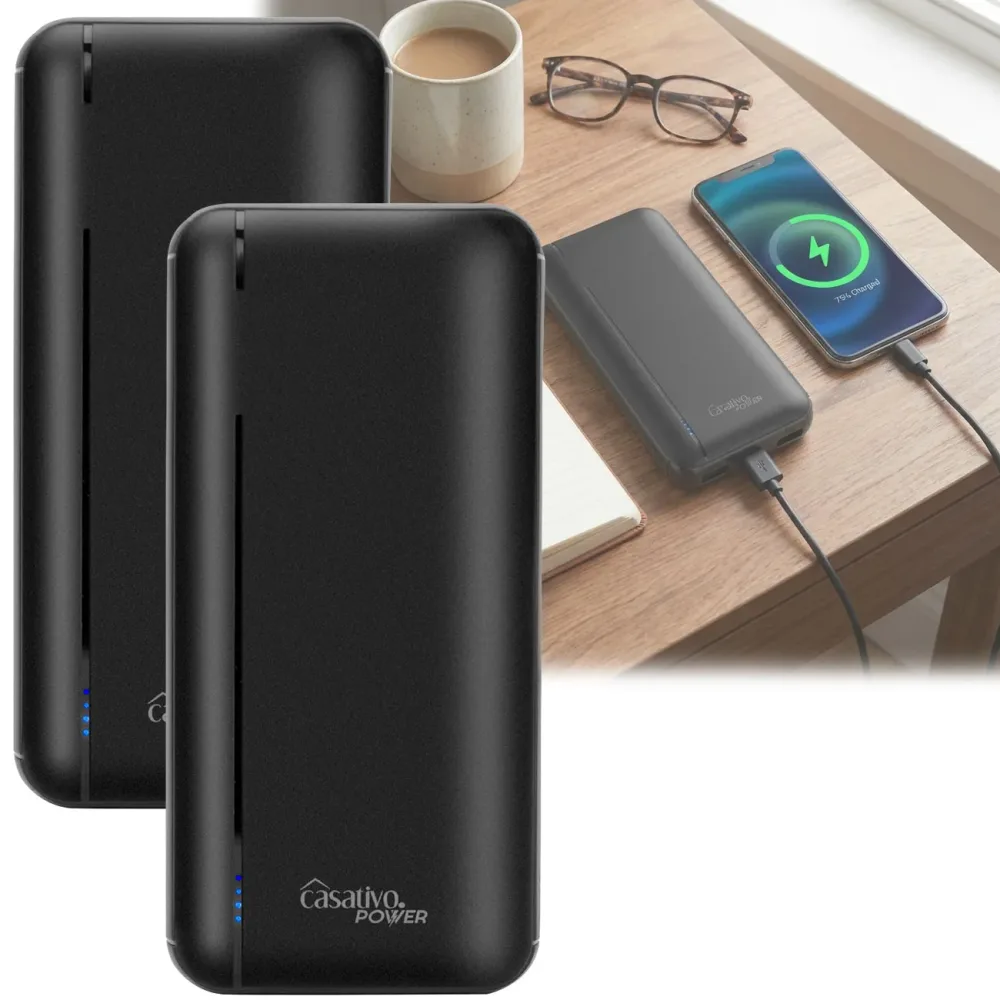 2er-Set Powerbank mit 3 USB Ports, USB-C PD & QC 3.0, 20.000 mAh