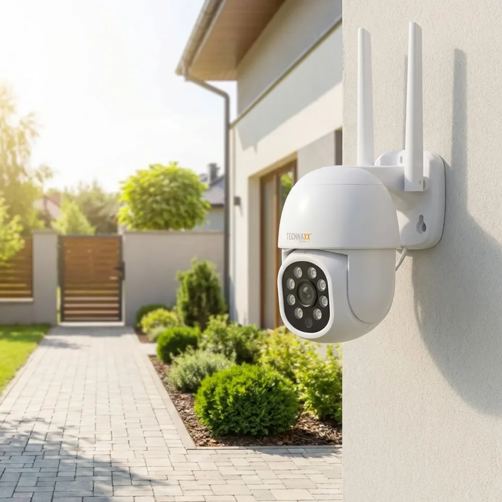 Mini WLAN Outdoor-Kamera, Full-HD 3MP, App, 355°, 2-Wege Audio