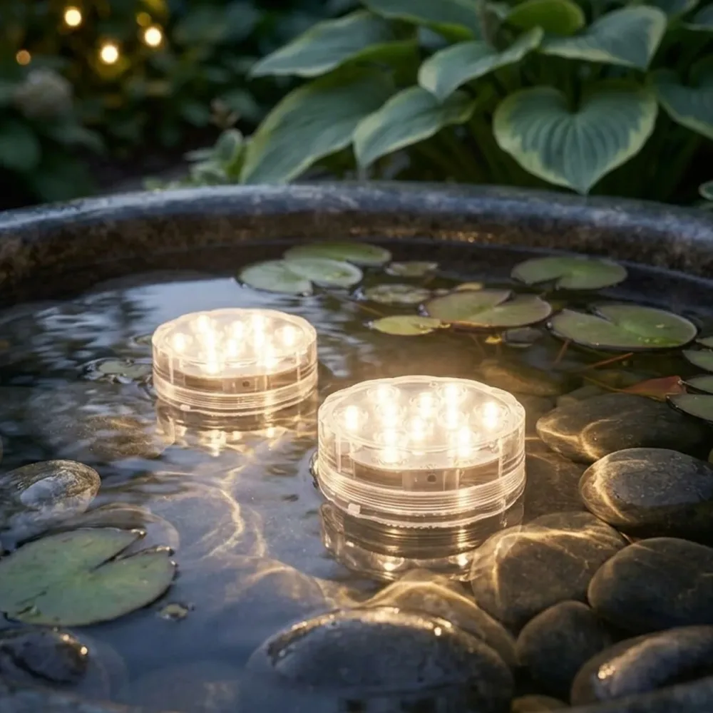 2er-Set LED-Teichleuchte mit Fernbedienung, Farbwechsel, batteriebetrieben