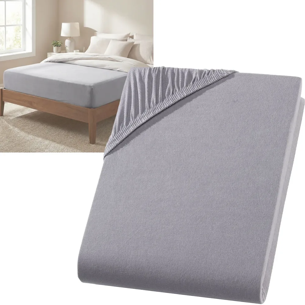 Spannbetttuch für Boxspringbett & Wasserbett, grau, 140-160x220 cm