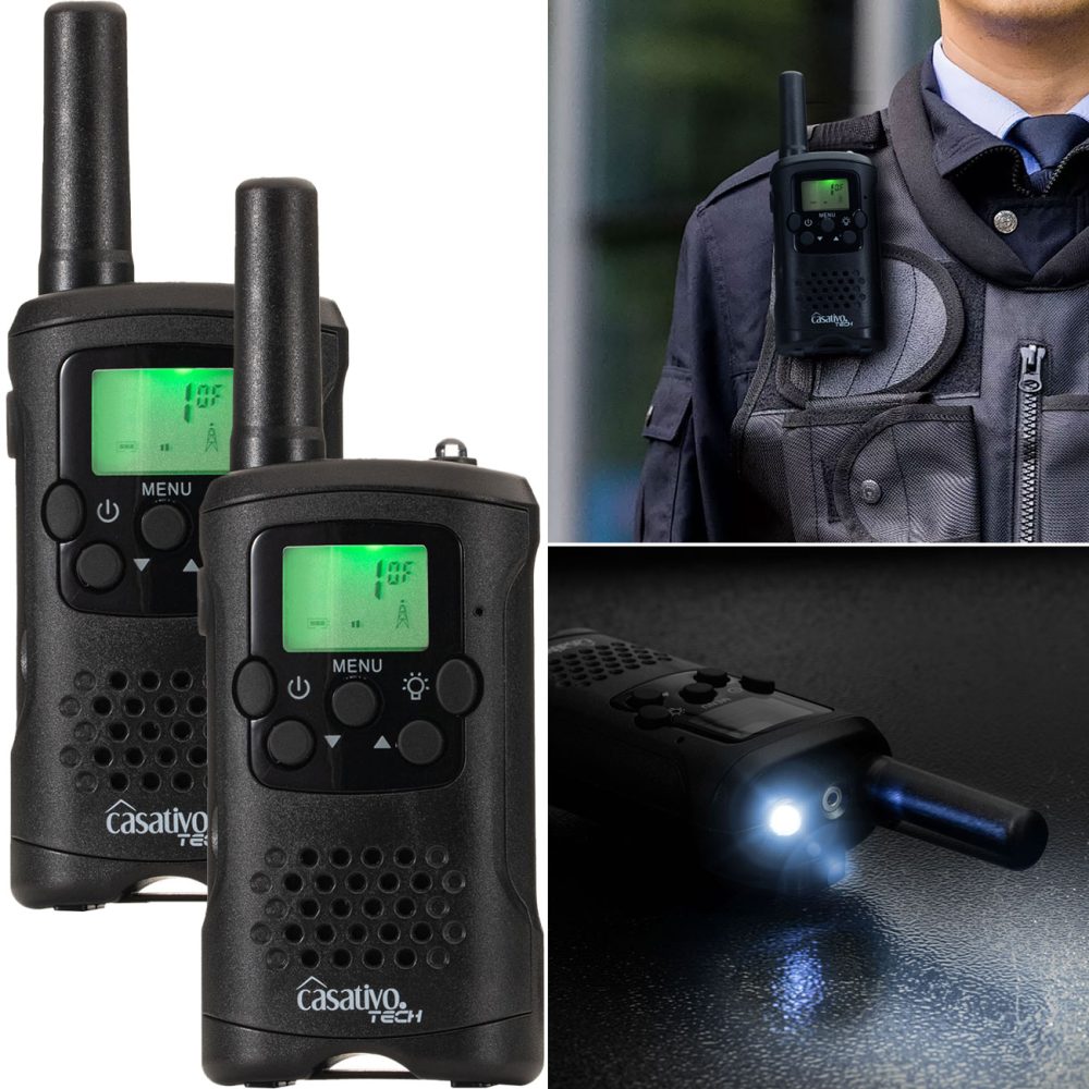 2er-Set PMR-Funkgerät mit VOX & Taschenlampe, 10km Reichweite