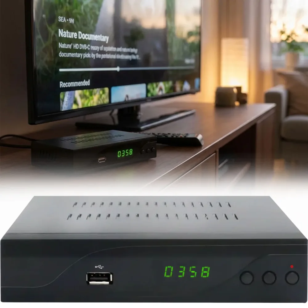 HD DVB-C Kabel Receiver mit PVR Aufnahmefunktion, schwarz