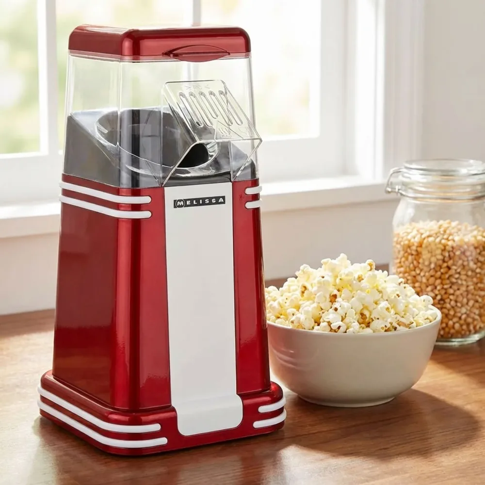 Heissluft-Popcorn-Maschine, rot/weiss, 1.200 Watt