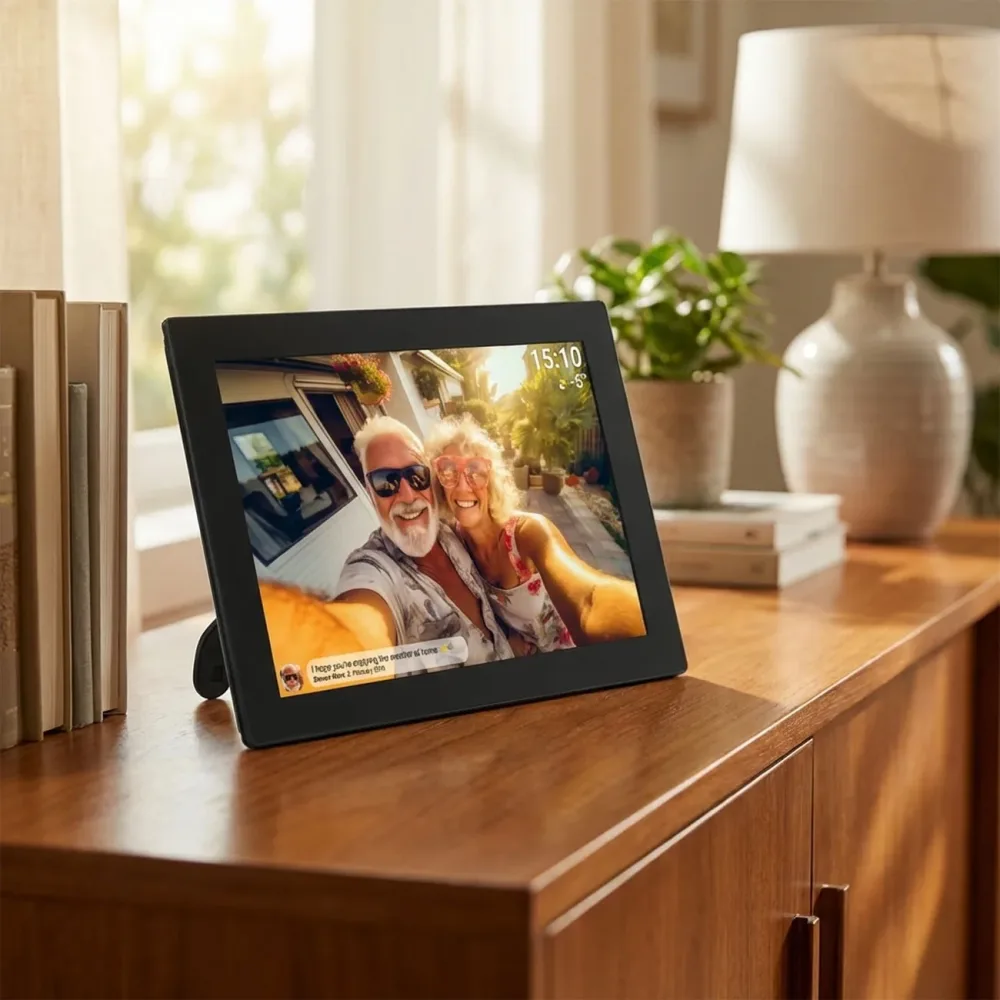 Denver PFF-1037 black Digitaler WiFi-Bilderrahmen 25.7 cm 10.1 Zoll EEK: B (A - G) 1280 x 800 Pixel 16 GB Schwarz