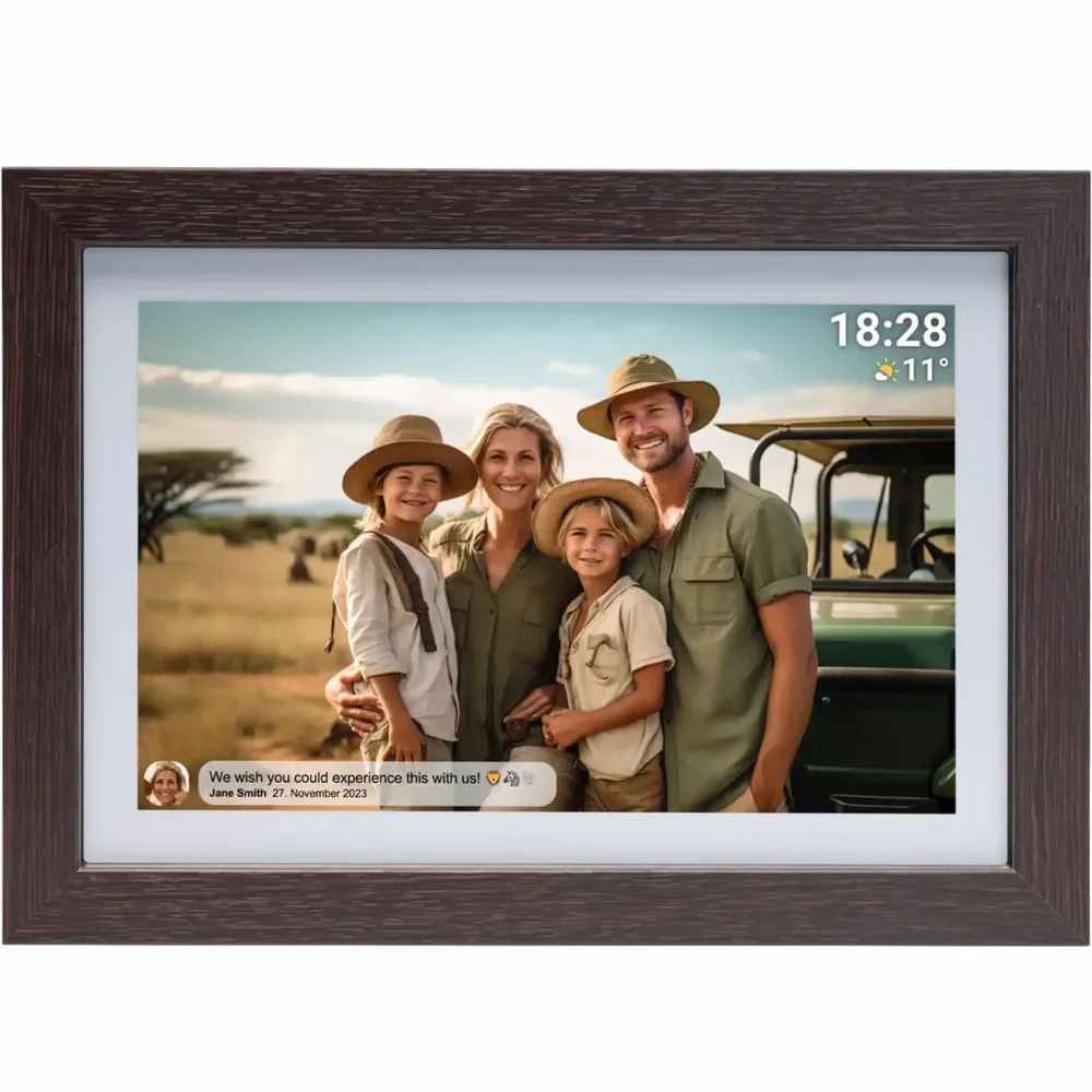 Denver PFF-1042 Darkwood Digitaler WiFi-Bilderrahmen 25.7 cm 10.1 Zoll EEK: C (A - G) 1280 x 800 Pixel 16 GB Holz