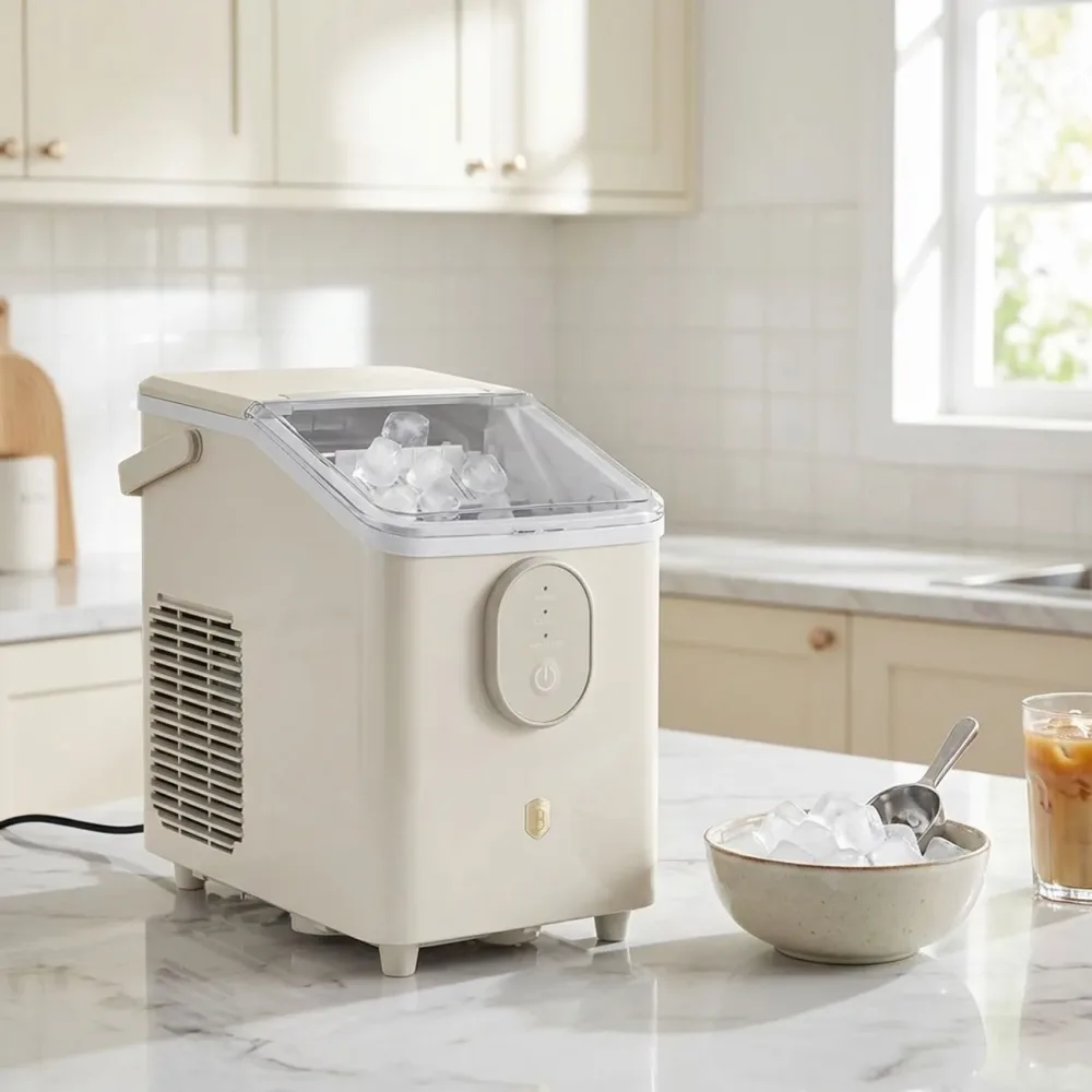 Eiswürfelmaschine, 0,8L Wassertank, 12kg Eis/24h, creme