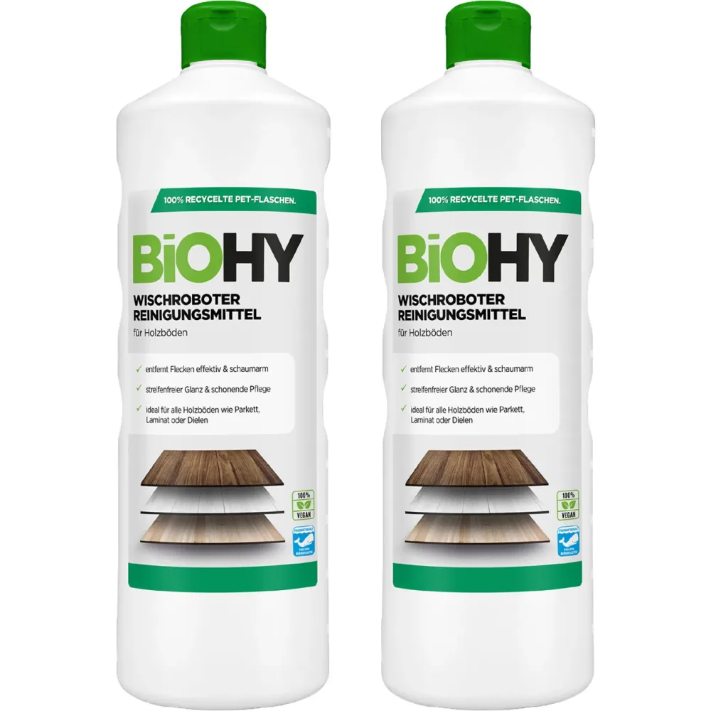 2er-Set Holz-Bodenreiniger-Konzentrat für Wischroboter, Zitronenduft, 1 L