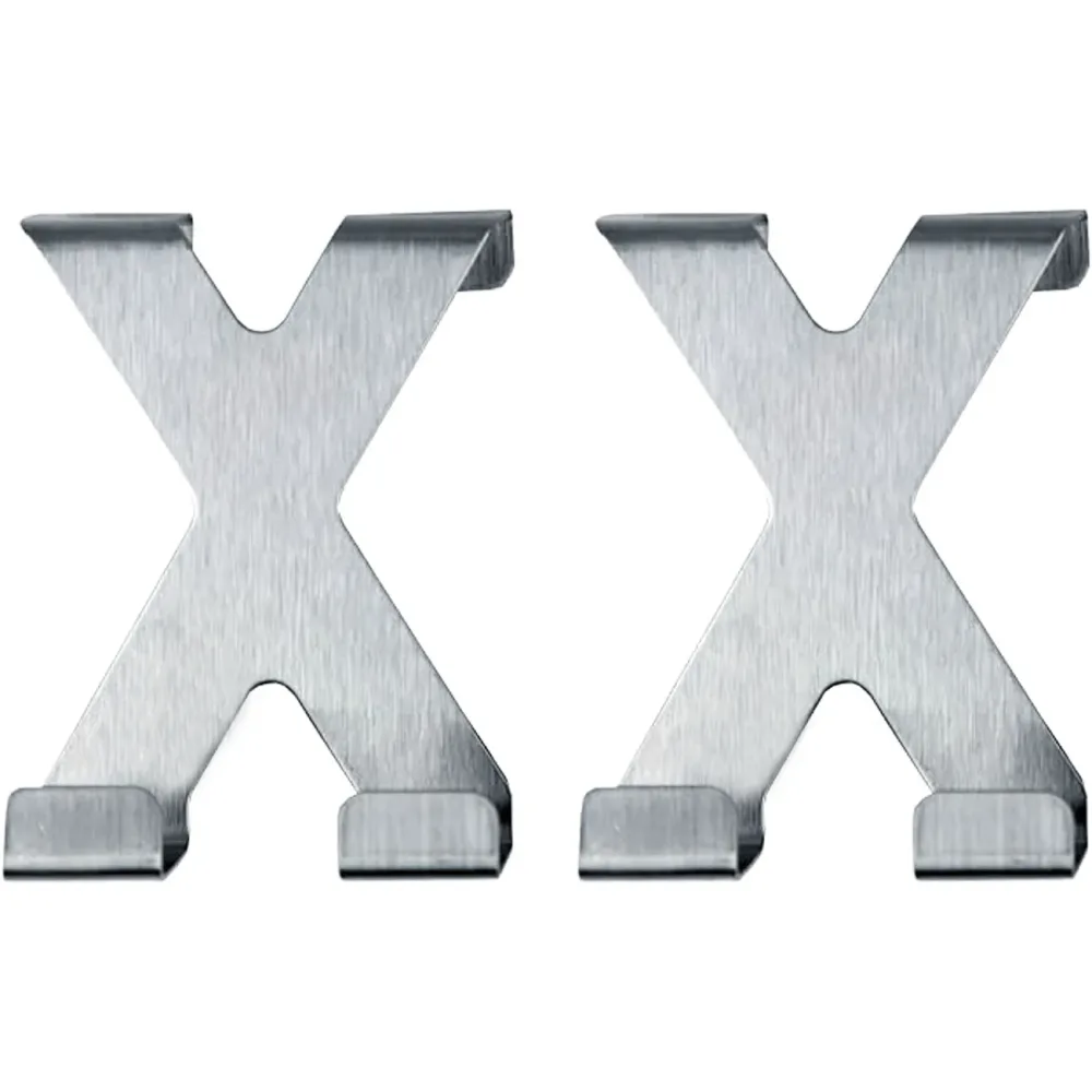 Doppeltürhaken X-Form Edelstahl, 2er Pack