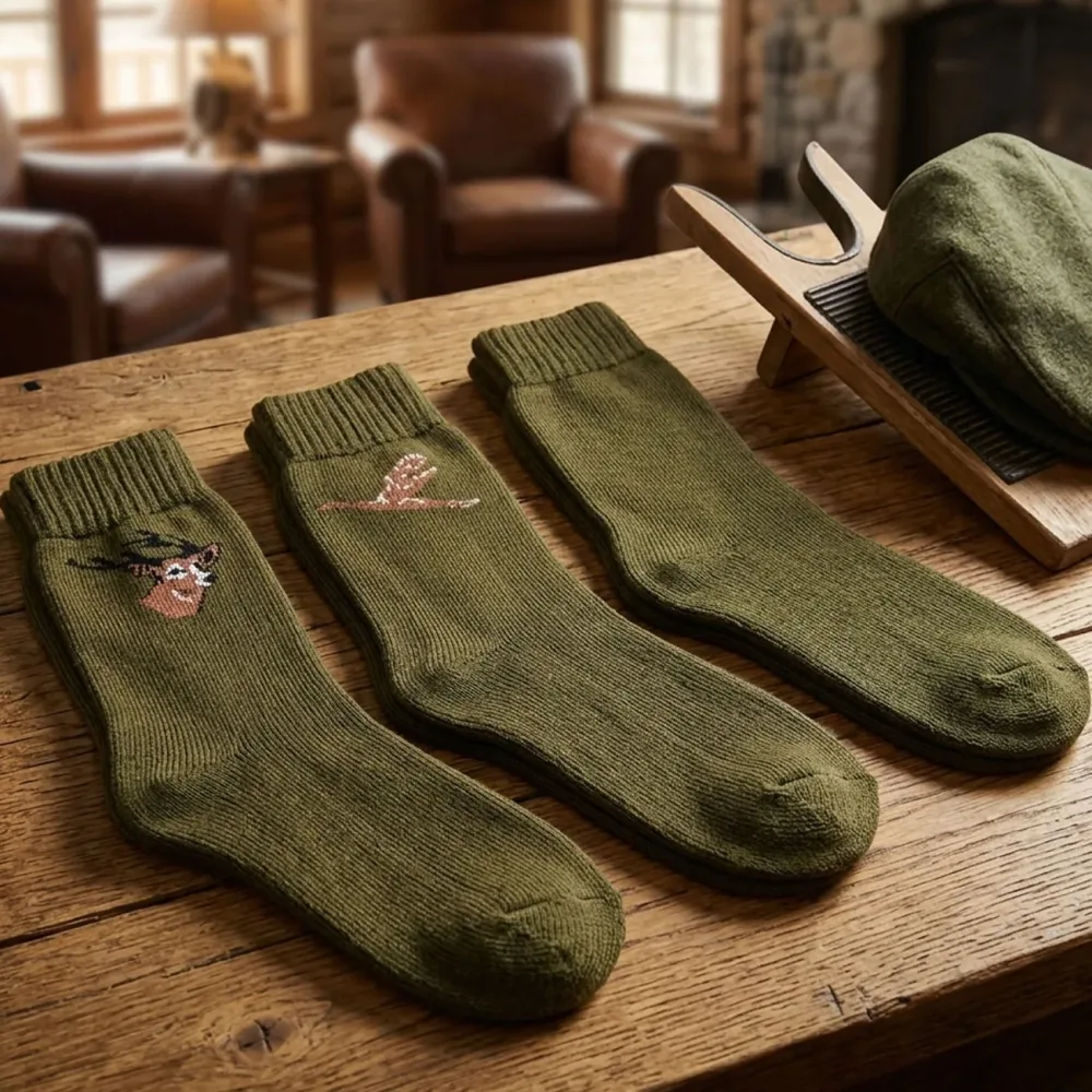 3er-Pack hochwertige Jagdsocken in Khaki, Gr. 39/42