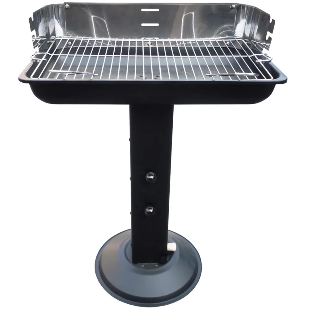 Standsäulengrill rechteckig, schwarz, 52,5x32,5x74 cm