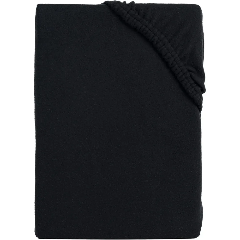 Mikroflausch Spannbettlaken 140 g/m², 90-100x200 cm, schwarz
