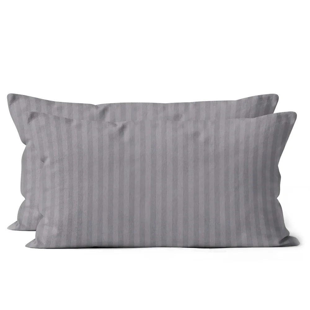 2er-Set Kissenbezug, 100% Mikrofaser, 40 x 80 cm, grau