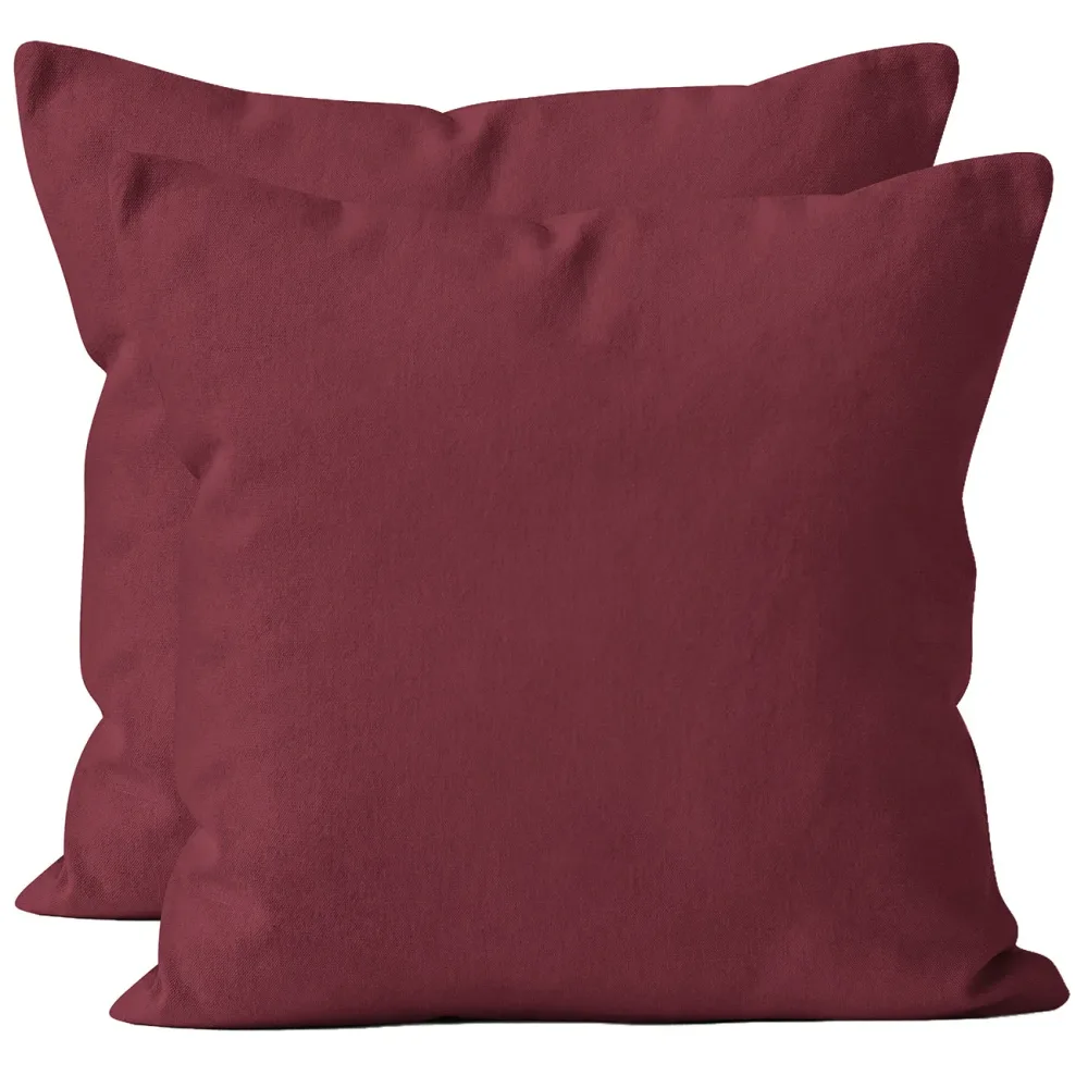 2er-Set Kissenbezug, 100% Mikrofaser, 40 x 40 cm, bordeaux
