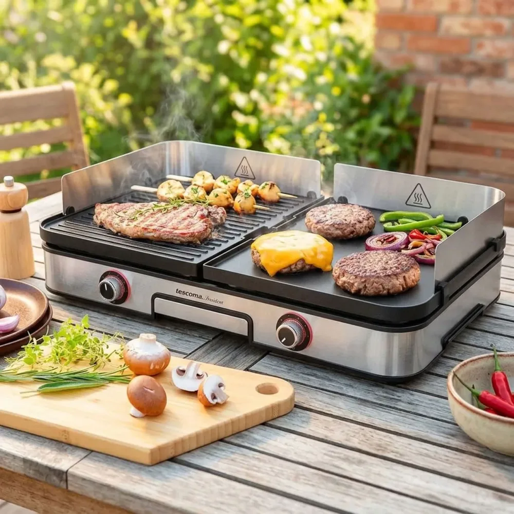 Elektrischer Barbecue-Grill, 2 Grillzonen, 2000W