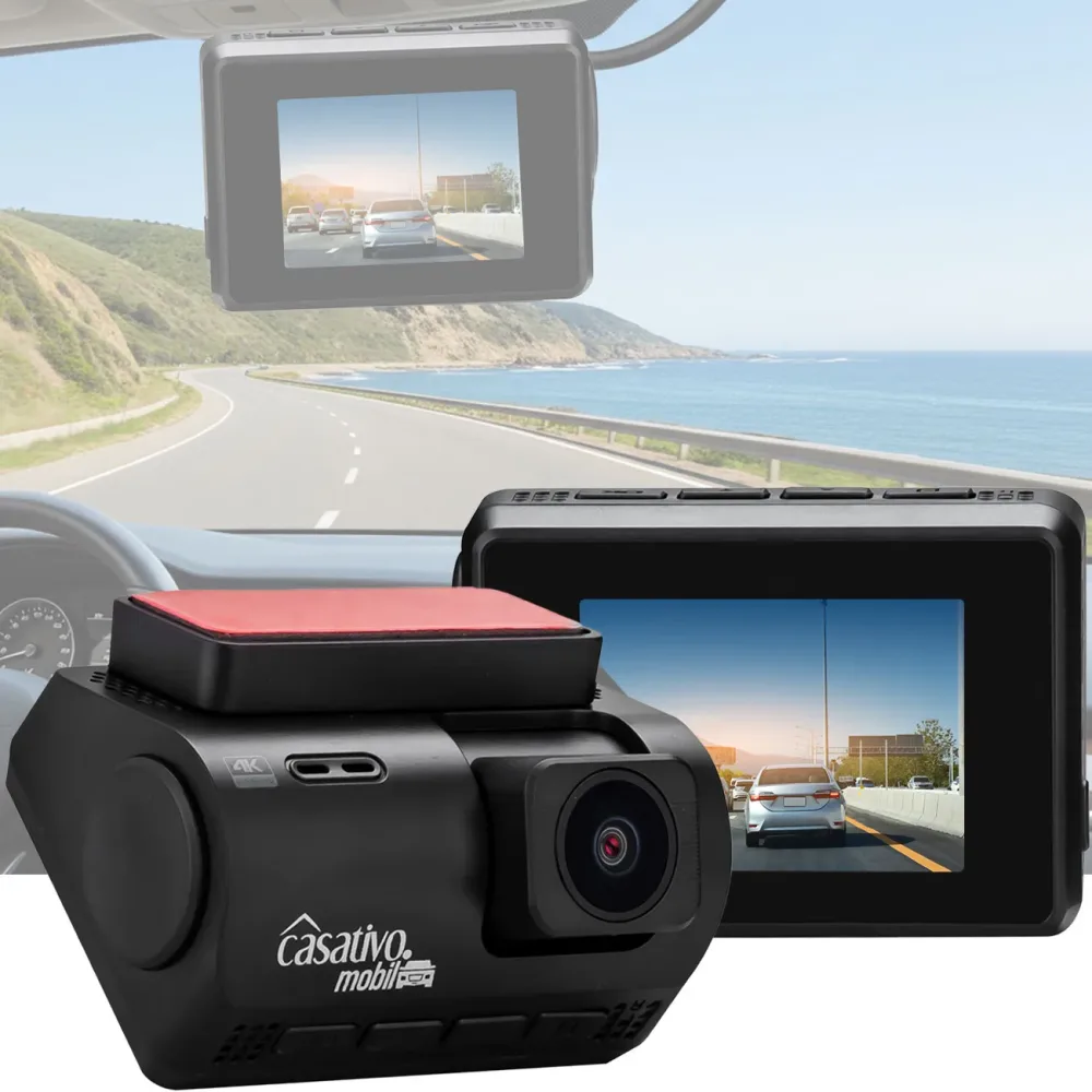 Dashcam 4K-UHD mit GPS, Nachtsicht, G-Sensor, WDR, WLAN & App, 140° Winkel