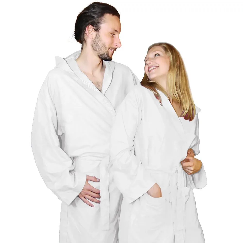 Mikrofaser-Bademantel, 80% Polyester, 20% Polyamid, weiss, XL